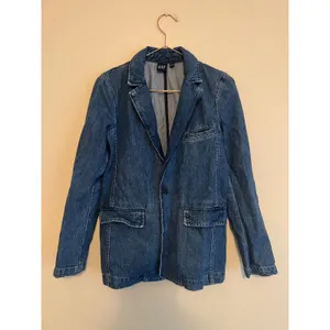 Gap Denim Blazer Women's XS Blue Classic Fit Button Front Jacket‎ Blue thumbnail 7