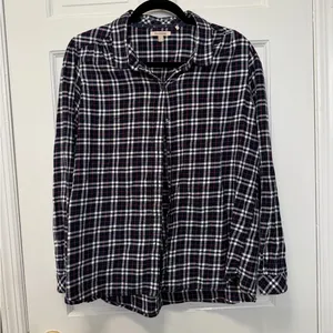 Barbour Birling Shirt Plaid Button Up‎ Navy Pink White Size 10 thumbnail 2