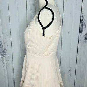 NWT Just Me Women's Pink Lace Ruffle Tiered Boho Sleeveless Pleated Dress Size M thumbnail 9