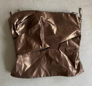 Zara brown metallic corset top thumbnail 1