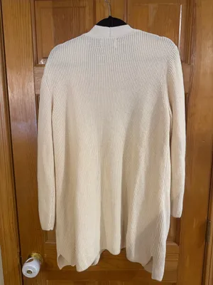 Old Navy cream longline open front Cardigan sweater size large . thumbnail 4