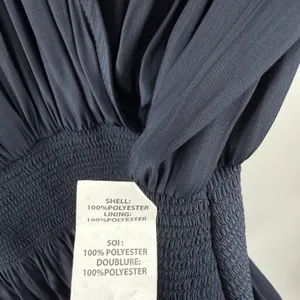 Ramy Brook Tilda Dress Women’s Size XXS Crossover Mini Ruffle Smocked navy blue thumbnail 15