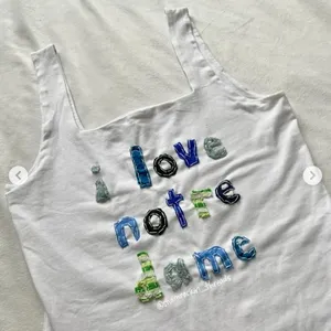 Old Navy Notre dame patchwork quilted reworked bodysuit thumbnail 4