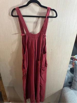 Womens Automet Deep Red Lightweight Overall Jumpsuit Size XL thumbnail 4