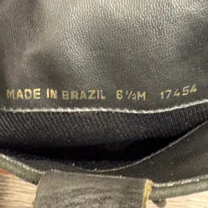 Vintage Colorblock Leather Western Boots Black Tan Concho Made in Brazil 6.5 thumbnail 11