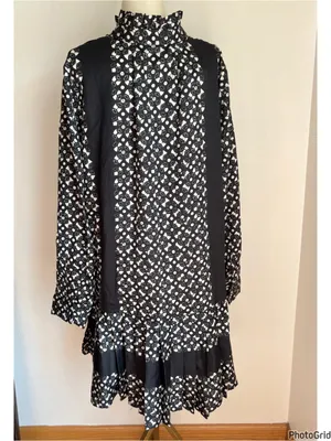 Tuckernuck Black Geo Tate Long Sleeve Dress Size Large thumbnail 3
