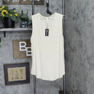 NWT 24seven Comfort Apparel V-neck Rounded Hemline Top P0202070 1X Beige Brown thumbnail 2