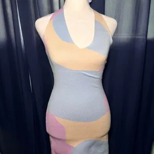 Peppermayo Wind It Back Knit Halter Dress Pastel Wave NWOT Size Small/Medium‎ thumbnail 2