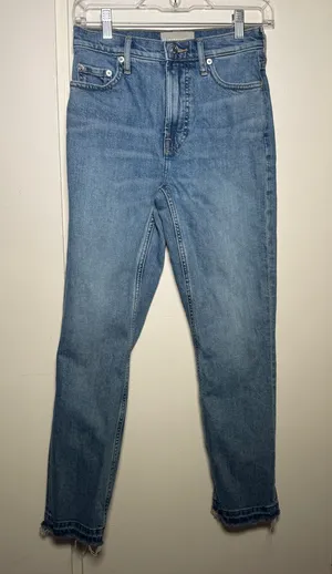 Everlane Original Cheeky Classic Blue Womens Straight-Leg Jeans 24R thumbnail 1