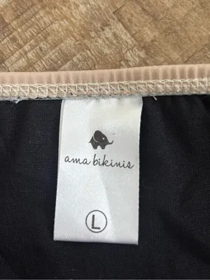 NWT AMA nude/tan thong bikini bottoms size large thumbnail 4