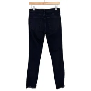 Abercrombie Black Harper Low Rise Ankle Jeans Silver Stripe Sz 6L thumbnail 4