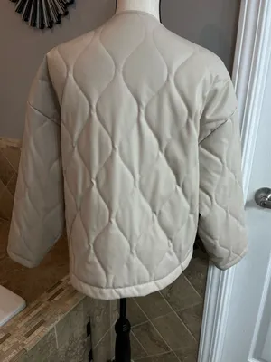 ZARA Beige Faux Jacket size S thumbnail 2