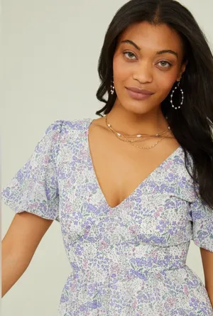 Altar’d State Purple And Pink Tatum Floral Dress Size Small thumbnail 7