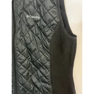 Women's Columbia Warmer Days Fleece‎ Hooded Vest Size XL Black Quilted thumbnail 3