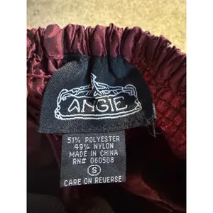 Angie Burgundy Iridescent Strapless Cocktail Dress‎ Smocked Back Size S thumbnail 6