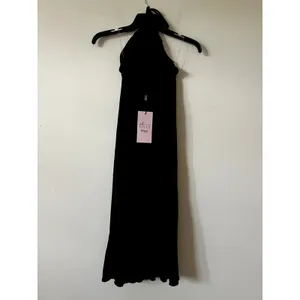 Oh Polly Karissa Modal Halterneck Midaxi Midi Dress Black Size XS Open Back CLM thumbnail 5