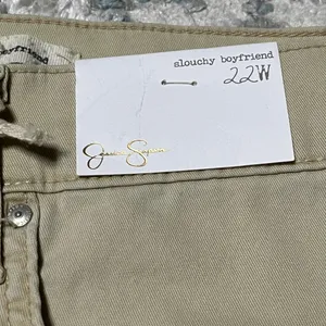 NWT 22W Plus Size Jessica Simpson Women’s Slouchy Boyfriend Khaki Ankle Cropped Chinos Pants thumbnail 11