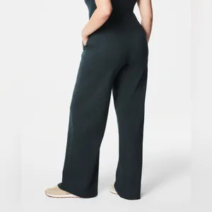 Spanx NWT $148 SPANXsmooth™ SoftStretch Wide Leg Pant color:Essex Green Heather Large thumbnail 4