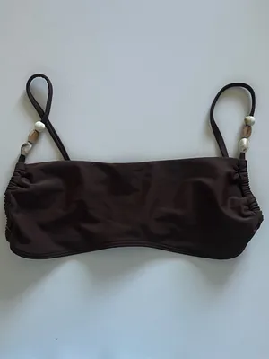 {Abercrombie & Fitch} Brand New Brown Bandeau Beaded Bikini Top thumbnail 3