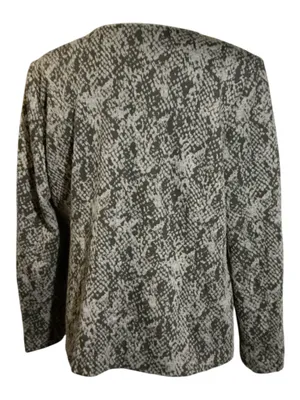 JM Collection Women’s Size 12 Snake Print Full-Zip Knit Jacket / Top Gray Black thumbnail 2