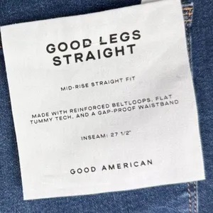 Good American Good Legs Straight Mid Rise Blue Stretch Jeans GLS873T Size 10 NWT thumbnail 4