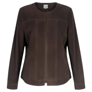 J. Jill Genuine Suede Leather Zip Jacket Walnut Brown Size S thumbnail 1