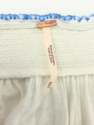 Free People Valley Linen Blend Embroidered Bell Sleve Top Size M thumbnail 12