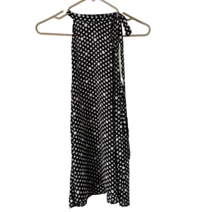 LOFT Halter Top Sleeveless Tie Neck Blouse Black White Polka Dot M‎ thumbnail 7