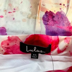Lulus Satin Pink/Purple Splatter Skirt Size XS/Small NWT thumbnail 3