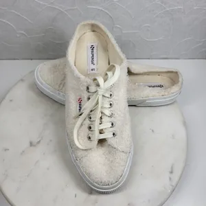 SuperGA Teddy Shearling Mule Sneakers US 9.5 Ivory Slip On Sherpa Boucle Cozy thumbnail 14