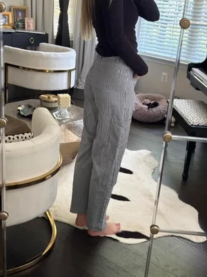 Lioness Navy and White Striped Cargo Denim thumbnail 5