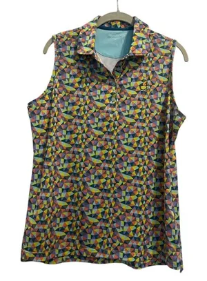 Magnolia lane medium women's golf top tech‎ 50+UPF polo tennis athletic thumbnail 1