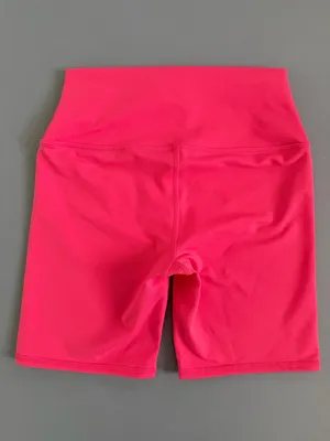 Alo Yoga Airbrush 6.5” High-Waist Bright Pink Biker‎ Shorts thumbnail 2