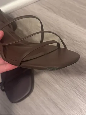 Christian Siriano Dark Brown Strappy Block Heel Sandals thumbnail 3