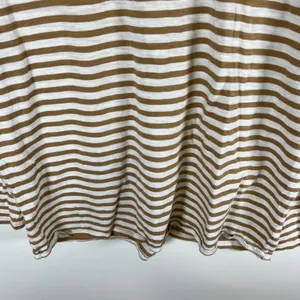 J. Jill Striped Cotton Long Sleeve Tee Brown White Boat‎ Neck Petite Medium thumbnail 10