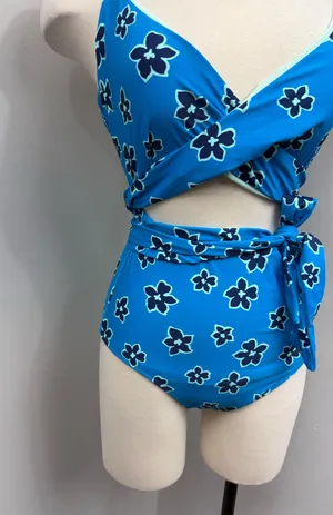 Aerie Blue Floral One Piece Swimsuit thumbnail 4