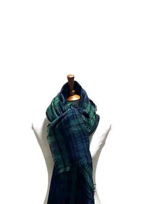 ModCloth Tartan Plaid Blanket Scarf Green One Size Preppy Coastal Academia Fall thumbnail 5