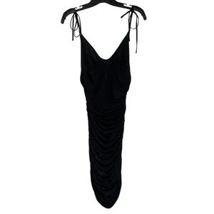 Aritzia Wilfred Winona Black Mesh Ruched‎ Dress Size M thumbnail 3