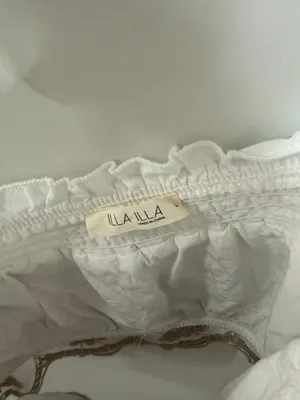 Illa Illa White and Tan Pattern Tiered Maxi Skirt and Top Set thumbnail 14