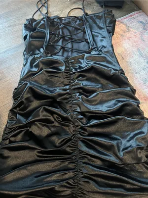 Lucy in the Sky Black Ruched Mini Dress thumbnail 7