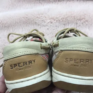 Sperry Top Sider red floral angel fish boat shoes thumbnail 3