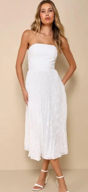 Lulus Midi Dress White thumbnail 1