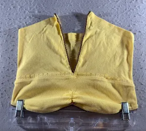1525 | Kimchi Blue Y2K Lace Trim Split Hem Tube Top‎ Coquette Yellow Womens M thumbnail 1