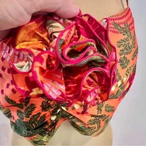 New Joie Floral Crop Top Sz L Smocked Camisole Orange Flower NWT thumbnail 3