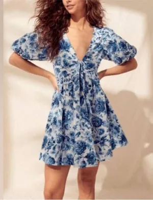 Abercrombie & Fitch Cinch Front Poplin Mini Dress Sz XL thumbnail 1