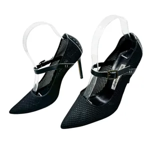 Manolo Blahnik Black Mesh Mary Jane Pumps Size 37 thumbnail 3