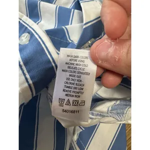 Woman Within‎ Womens Blue White Striped Print Button Up Shirt Size Large Office thumbnail 9