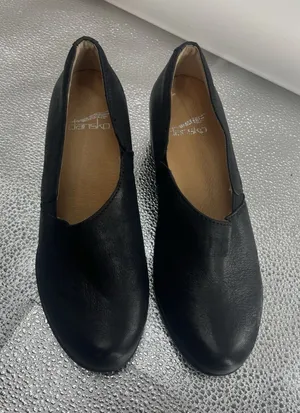 Dansko Camdyn Women's 36/ 5.5-6 Burnished Black Leather Slip On‎ Comfy Heels thumbnail 1