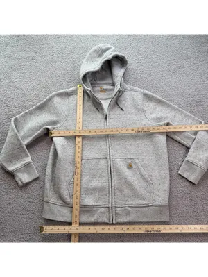Carhartt Full Zip Hoodie Womens XL Relaxed Fit Gray Speckled Workwear Sweatshirt thumbnail 3