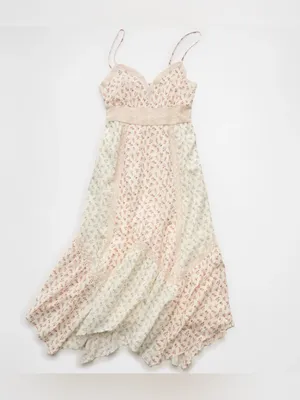 American eagle Floral Lace Trim Handkerchief Hem midi Sundress XXl thumbnail 2